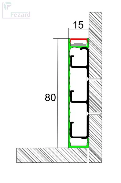 Алюминиевый плинтус Fezard Кабельный ALP-G80-LA Алюминий 80*15*2500 мм в Екатеринбурге