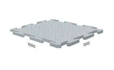 Резиновое покрытие Rubblex Standart Puzzle 1000x1000x25 мм Серый