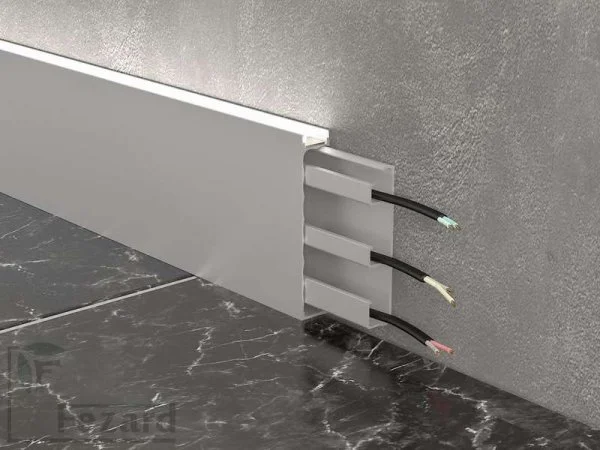 Алюминиевый плинтус Fezard Кабельный ALP-G80-LA Алюминий 80*15*2500 мм в Екатеринбурге