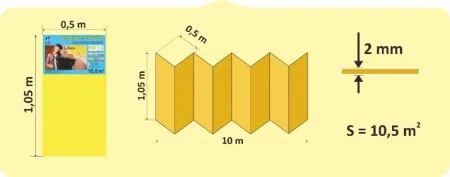 Подложка Солид 2мм гармошка желтая (10.5 м2) в Екатеринбурге