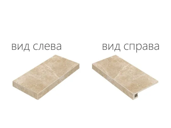 Керамогранит Italon Элит Крим Ступень Угловая Левая (Натуральная и реттифицированная, 33x60)