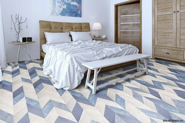Пробковое покрытие CorkStyle Chevron Blue (1235*305*6 мм) HC в Екатеринбурге