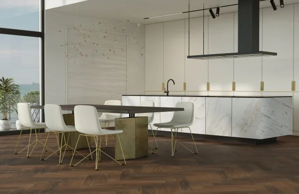 Паркетная доска Quartz Parquet Английская Ёлка Орех Американский 33-400-29 в Екатеринбурге