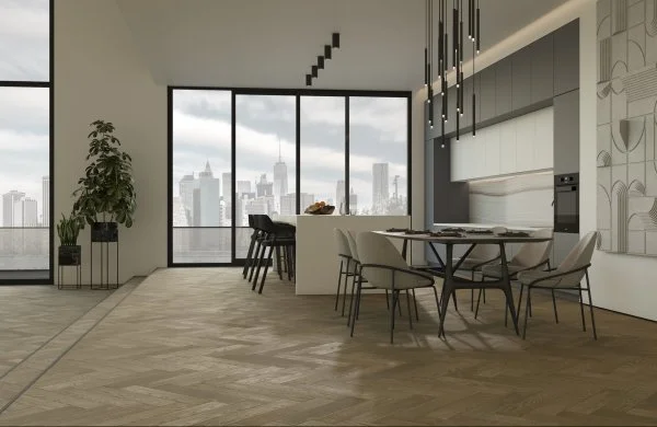 Паркетная доска Quartz Parquet Английская Ёлка Дуб Карельский 33-419 в Екатеринбурге