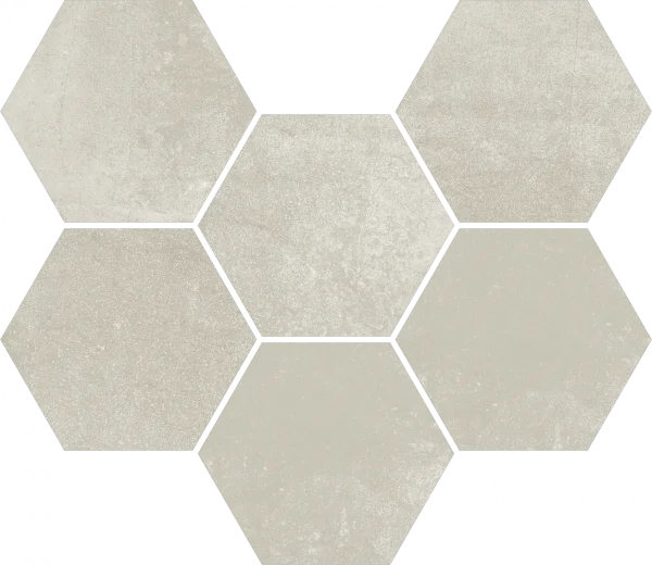Керамогранит Coliseum Экспо Уайт Мозаика Гексагон (Натуральная, 25х29) в Екатеринбурге