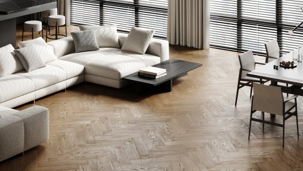 Паркетная доска Quartz Parquet Английская Ёлка Дуб Карельский 33-419 в Екатеринбурге