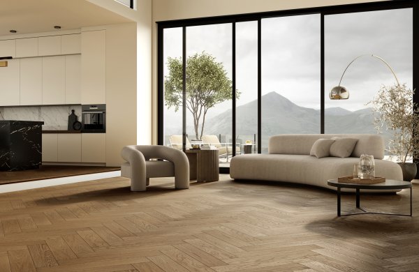 Паркетная доска Quartz Parquet Английская Ёлка Дуб Рустикальный 33-410 в Екатеринбурге